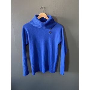 Anne Klein Womens Blue Pullover Turtleneck Cashmere Sweater Size Medium
